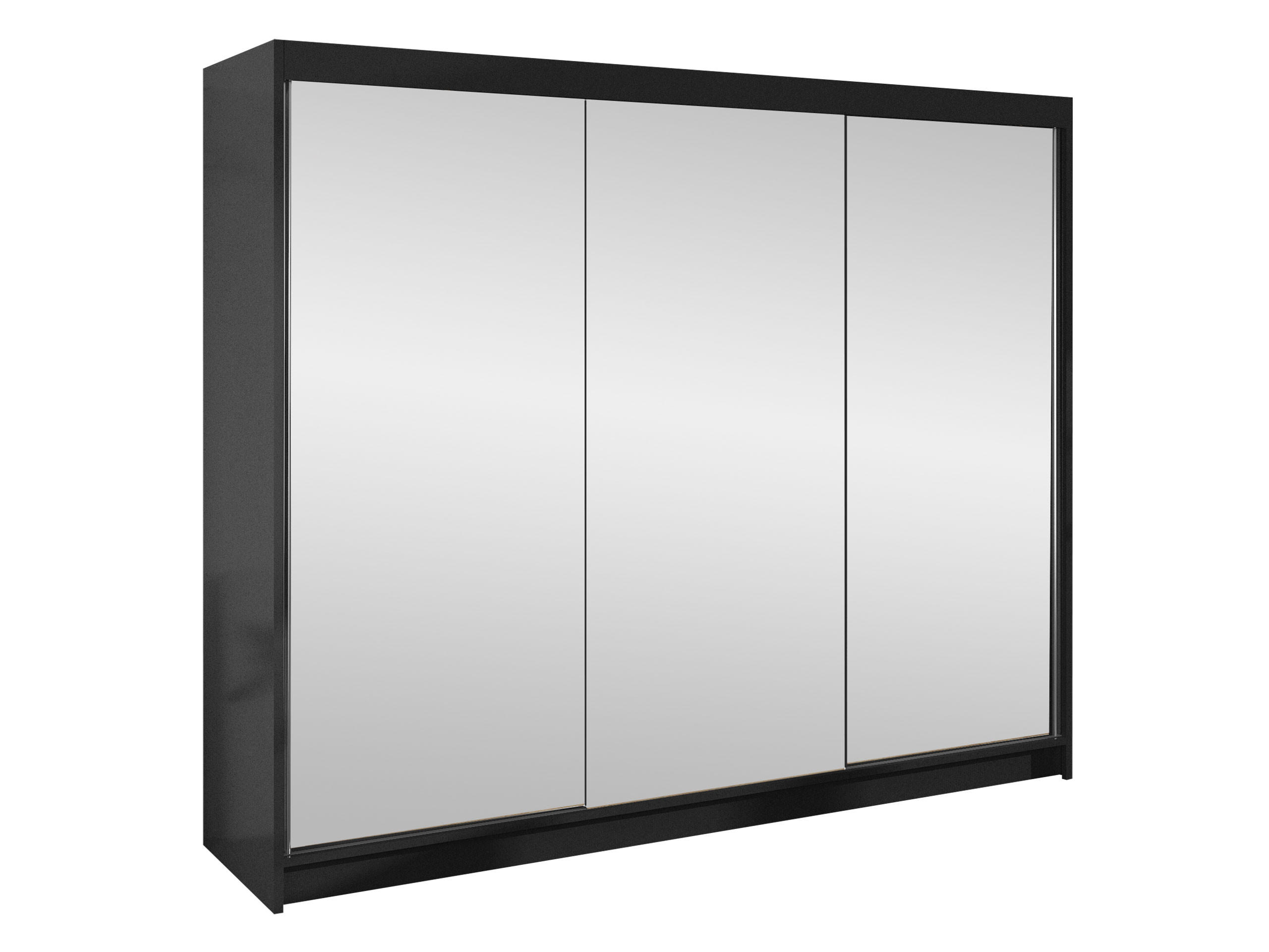 SCHWEBETÜRENSCHRANK Derby III - Schwarz, Holzwerkstoff/Metall (200/215/58cm) - MIRJAN24