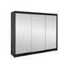 SCHWEBETÜRENSCHRANK Derby III - Schwarz, Holzwerkstoff/Metall (200/215/58cm) - MIRJAN24