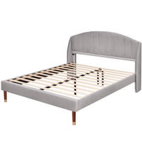 POLSTERBETT 160/200 cm DE-00123, in Grau, hohem Kopfteil - Grau, Holz (160/200cm) - ComfortXL