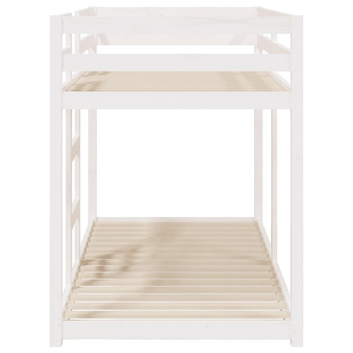 ETAGENBETT mit Lattenrost und Rausfallschutz 90/200 cm aus Massivholz Kiefer, Weiß - Weiß, Holz - vidaXL