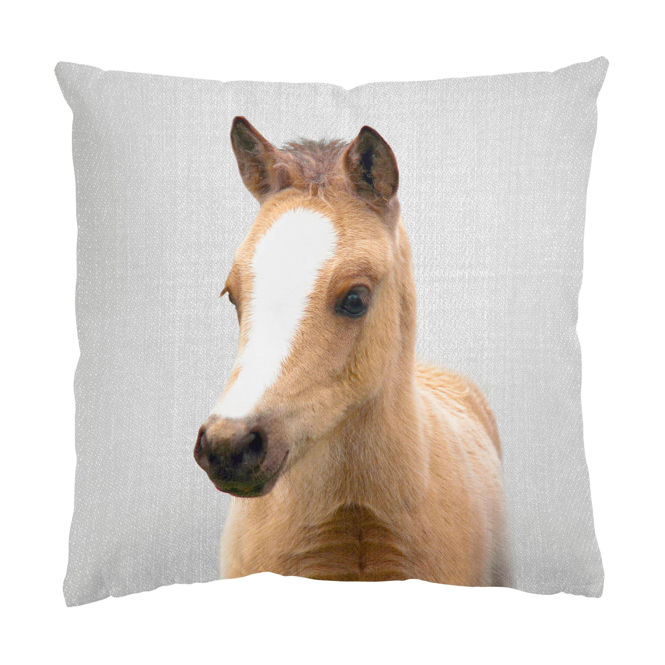 KISSENBEZUG Baby Pferd Philipp 50/50 cm - Schwarz, Textil (50/50cm) - Bilderwelten