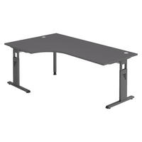 SCHREIBTISCH Serie-O 120/200/74 cm in Graphitfarben/Graphitfarben - Graphitfarben, Holzwerkstoff (120/200/74cm) - bümö