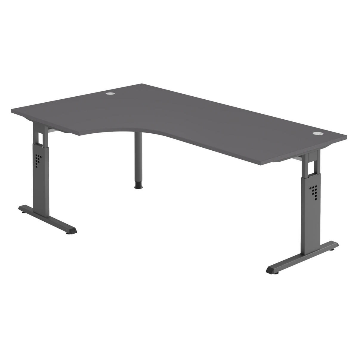 SCHREIBTISCH Serie-O 120/200/74 cm in Graphitfarben/Graphitfarben - Graphitfarben, Holzwerkstoff (120/200/74cm) - bümö