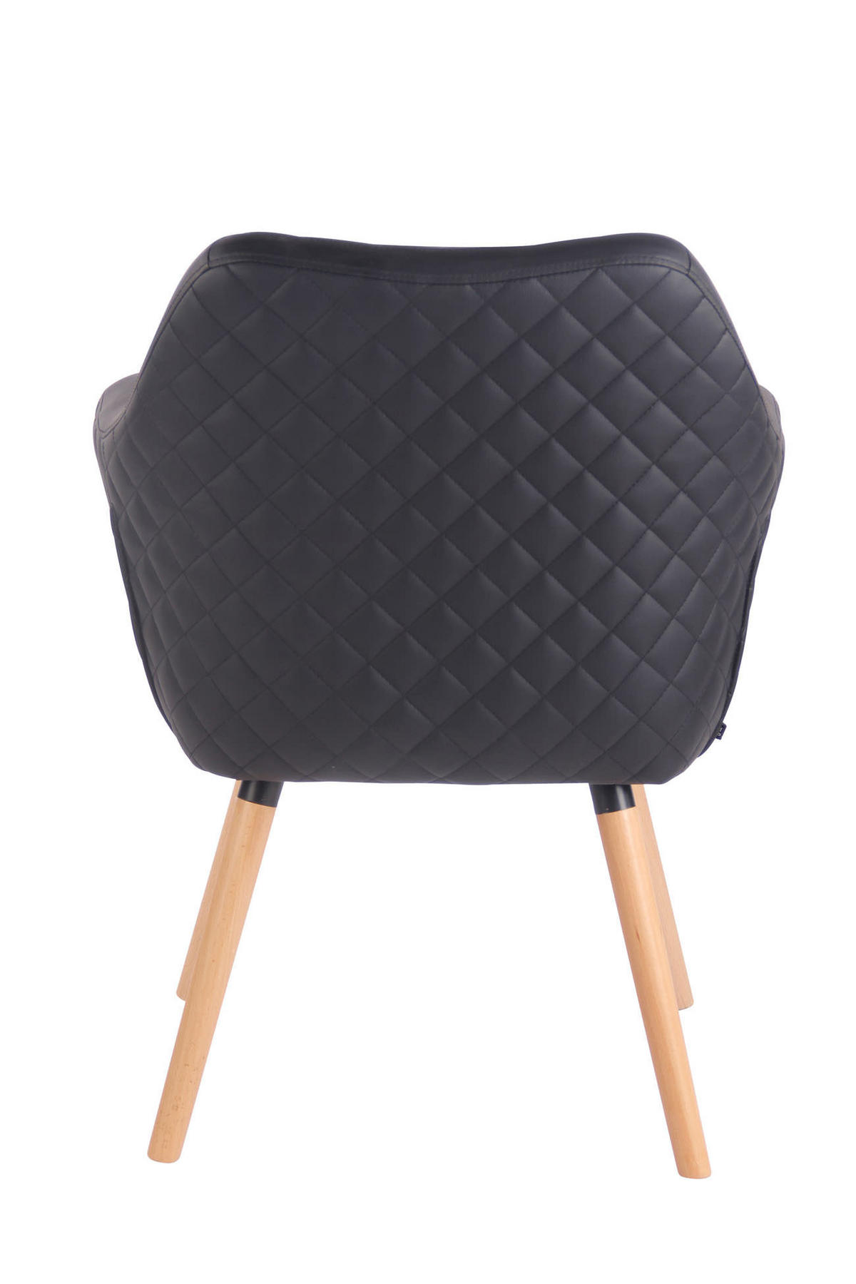 ARMLEHNENSTUHL Lederlook Schwarz - Eukalyptusholzfarben/Schwarz, Holz/Textil (63/84/61cm) - CLP