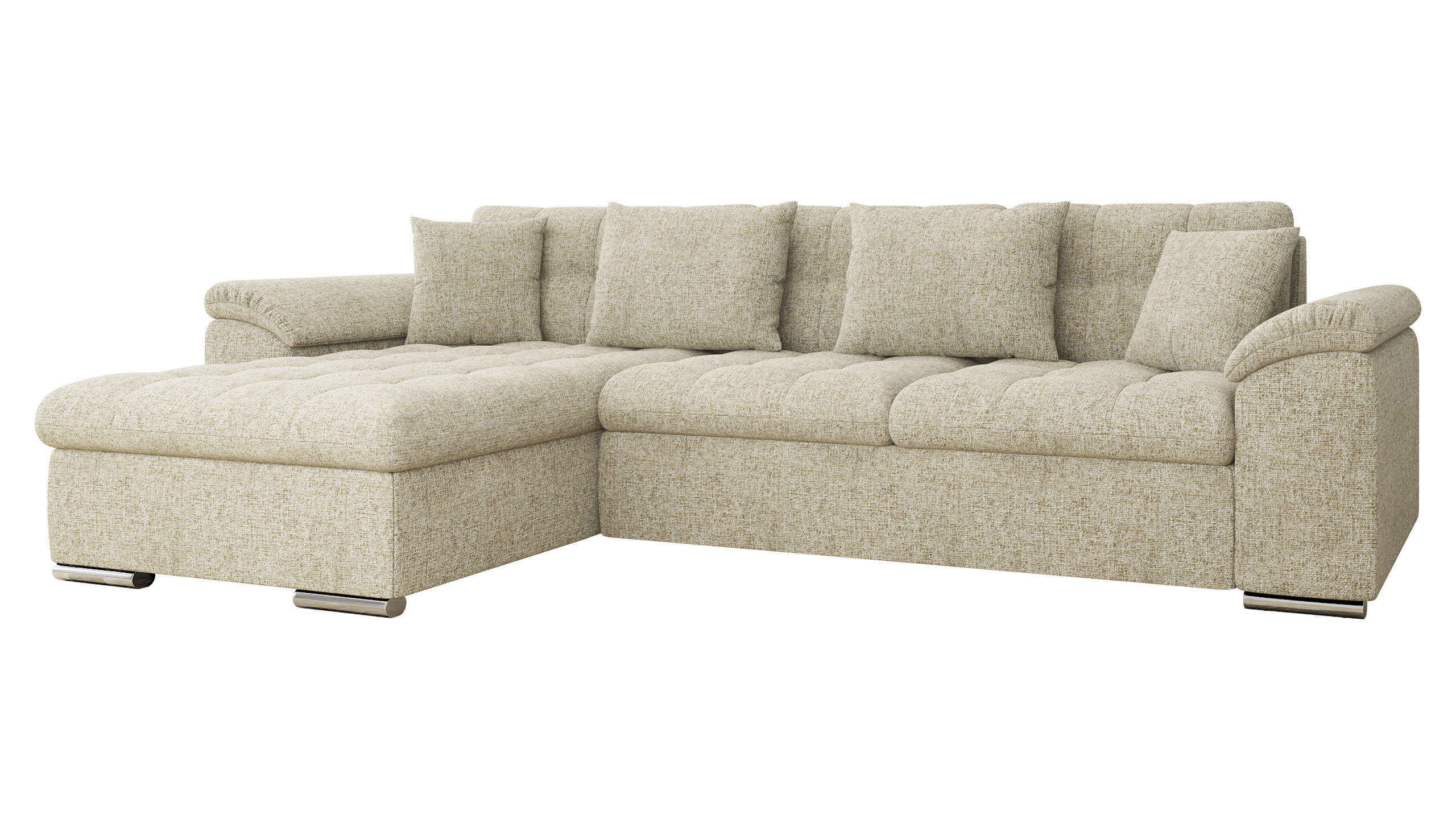 ECKSOFA Diana Premium, Seite: Links - Sandfarben, Holz/Textil (280/160cm) - MIRJAN24