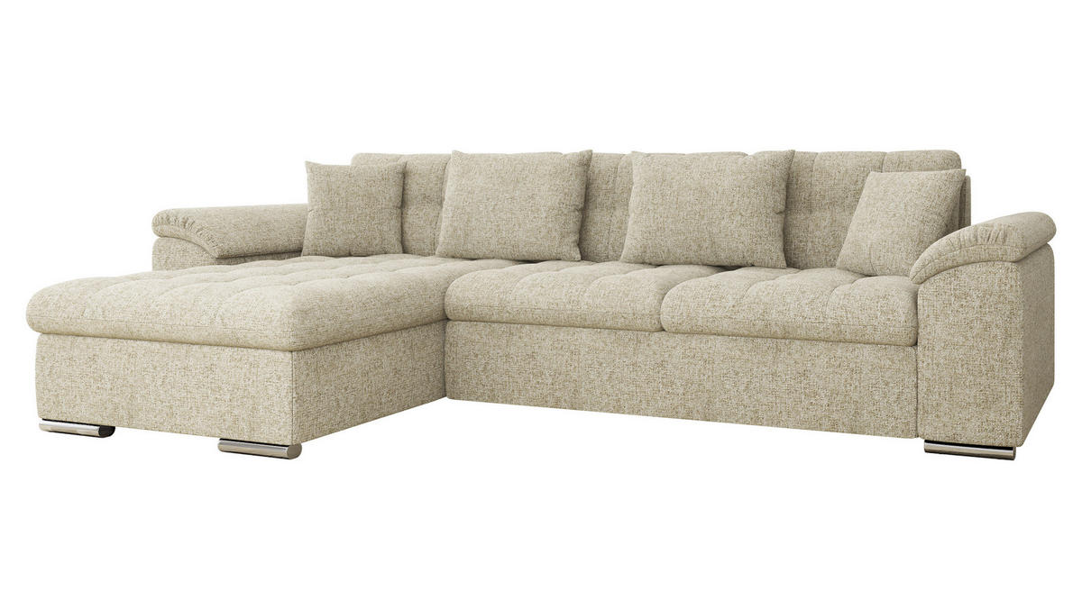 ECKSOFA Diana Premium, Seite: Links - Sandfarben, Holz/Textil (280/160cm) - MIRJAN24