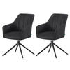 ESSZIMMERSTUHL THOMAS-MILA 2er-Set 360°drehbar - Schwarz, Textil (57/86/63cm) - DUBI Möbel