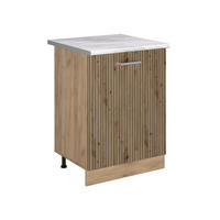 SPODNÍ SKŘÍŇKA KUCHYŇSKÉ LINKY R-Line, Řemeslný dub/Zlatý mocný dub, 60 cm s 1 dveřmi pracovná doska Mramor - dub artisan/barva dubu, kompozitní dřevo (60/81.6/60cm) - Vicco
