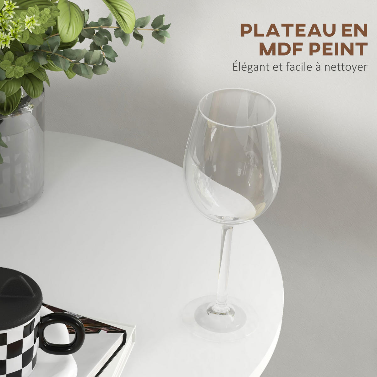 BARTISCH Weiß 1 Stück - Weiß, Naturmaterialien (60/60/102cm) - GiPP