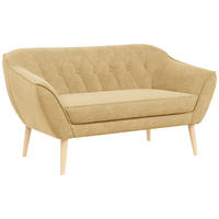 SOFA Pirs 2 Sitzer Strukture Gelb - Gelb/Braun, Holz/Textil (140/75/74cm) - MKS
