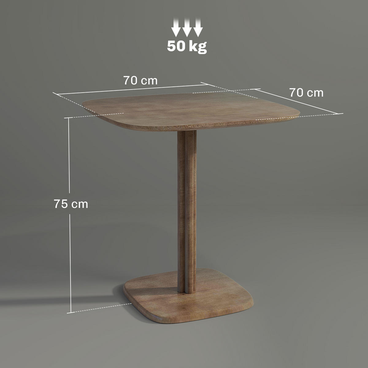 ESSTISCH Braun 1 Stück - Braun, Holz (70/70/75cm) - GiPP
