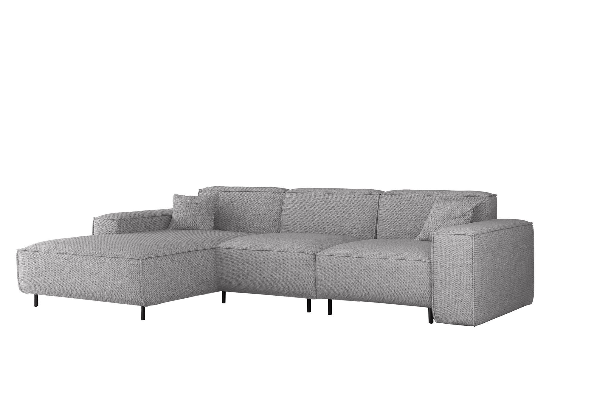 ECKSOFA Gloria In Artico - Hellgrau, Holzwerkstoff/Textil (165/266cm) - Fun Möbel