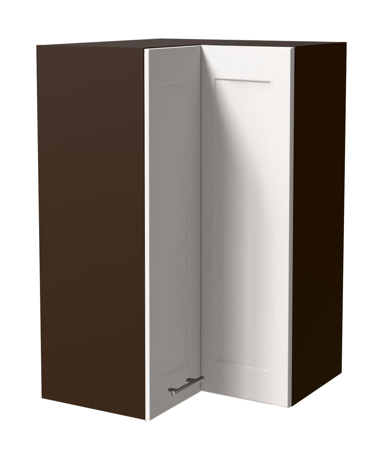 Feldmann-Wohnen Eckhängeschrank Weiß, Dunkelgrau 60x96x60 cm