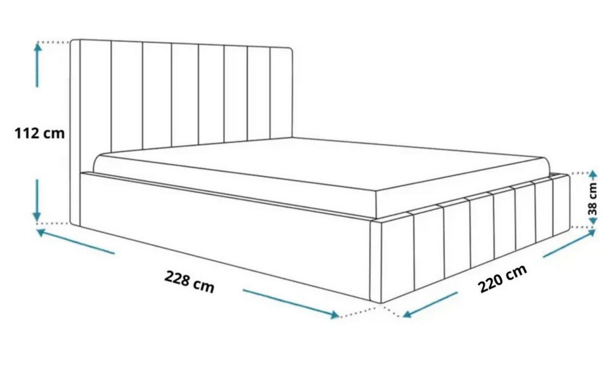 POLSTERBETT LUNA mit Kopfteil, 200 x 200 cm, Doppelbett mit Bettkasten und Lattenrost aus Metall, Boucle Stoff: Rosa - Rosa, Holz/Textil (200/200cm) - Agmat-Furniture