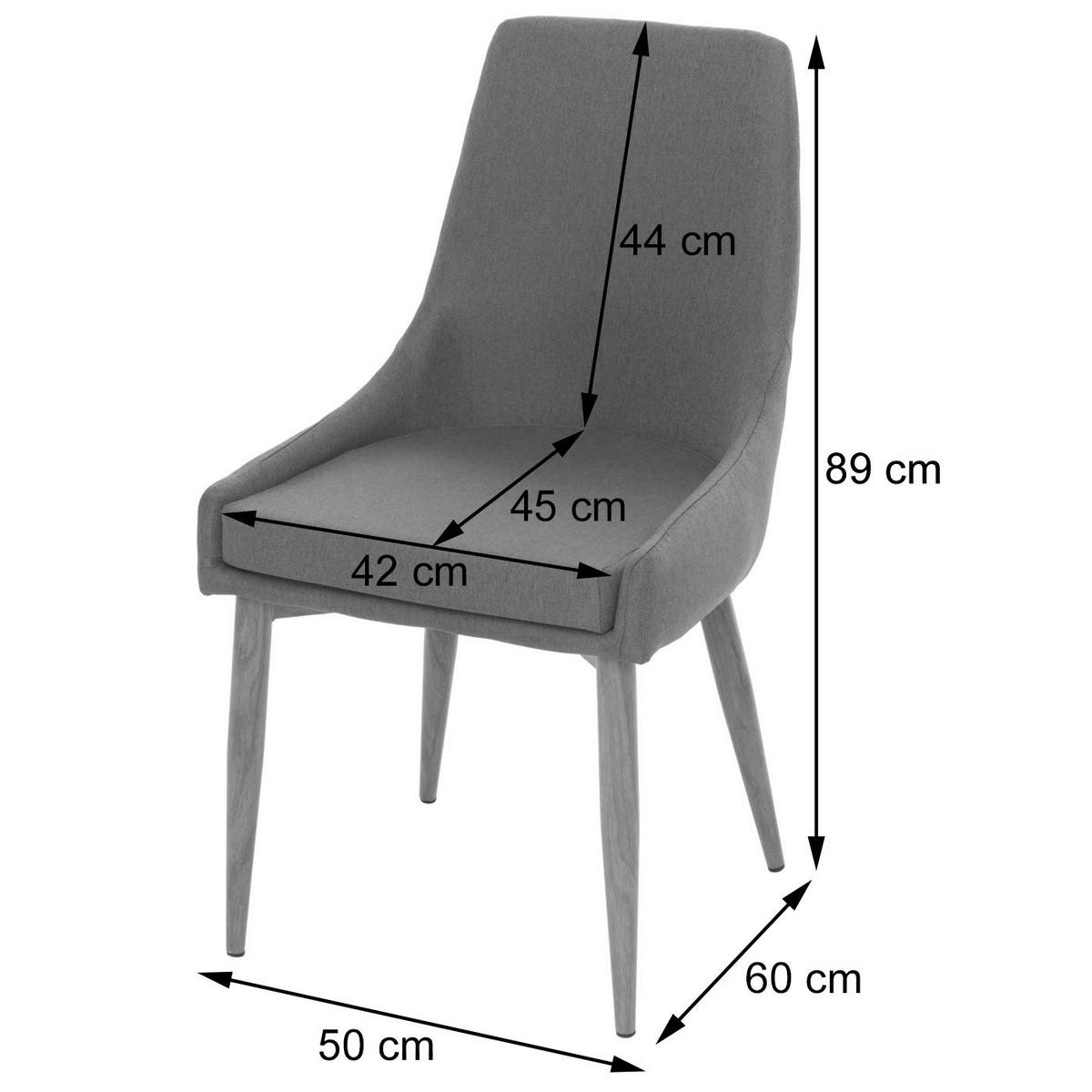 ESSZIMMERSTUHL Grau 6er-Set - Dunkelgrau/Grau, Textil (50/89/60cm) - MCW