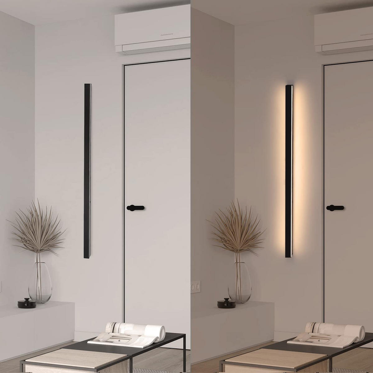 LED-WANDLEUCHTE Twinkle 2.5/3.8/100 cm - Schwarz, Metall (3.8/100/2.5cm) - ZMH