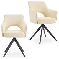 ESSZIMMERSTÜHLE FLORENCE 2er-Set cremeweiß - Creme, Textil (56/86/59cm) - IDIMEX