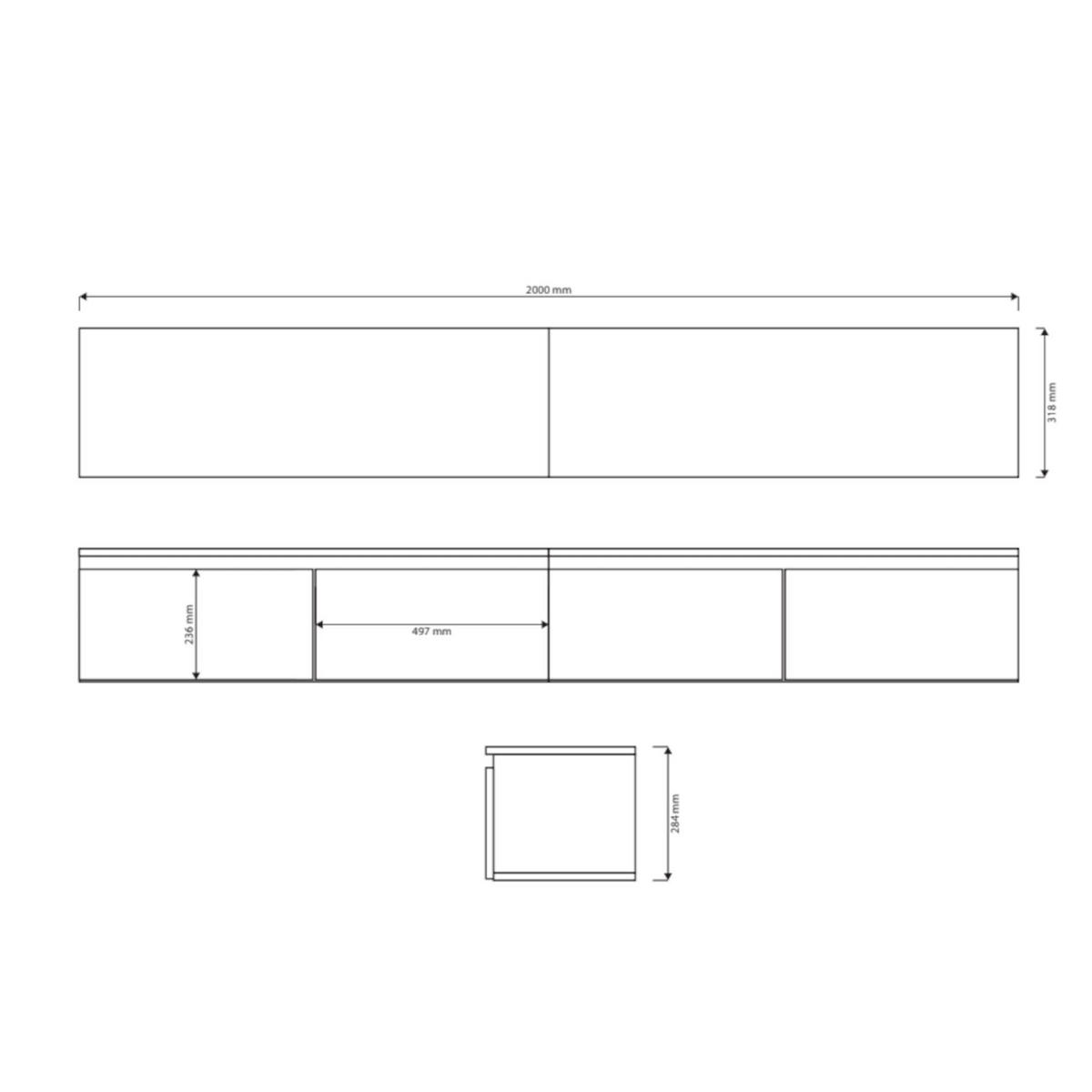 TV-LOWBOARD Bemmi Schwarz 200/28/32 cm - Schwarz, Holzwerkstoff (200/28.4/31.8cm) - Selsey