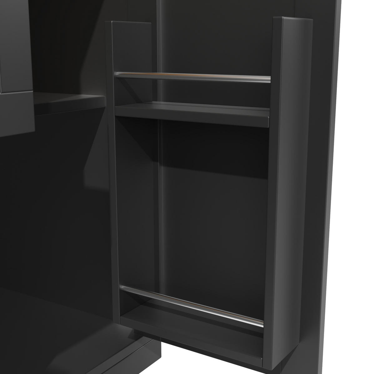 KÜCHENINSEL 140/93,5/40 cm Schwarz aus MDF und Metall mit klappbaren Seitenwänden - Schwarz, Holzwerkstoff (40/93.5/140cm) - OKMYHOME