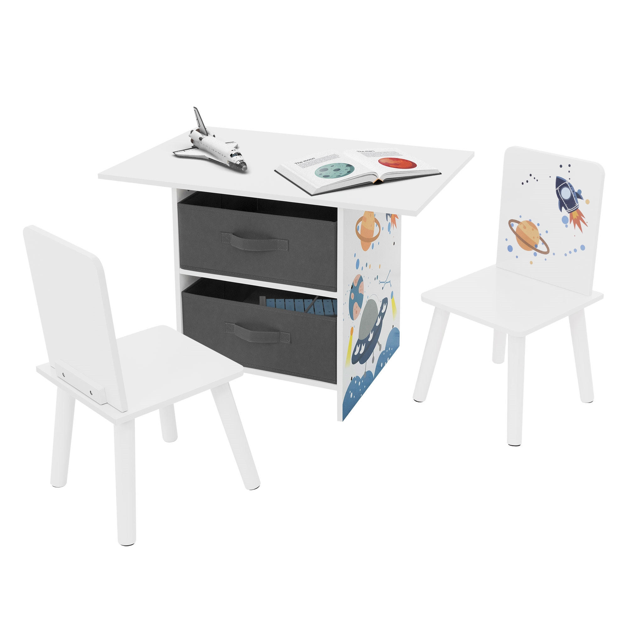 SITZGRUPPE Kinder - Weiß, Holzwerkstoff (71/50/48cm) - Joyz