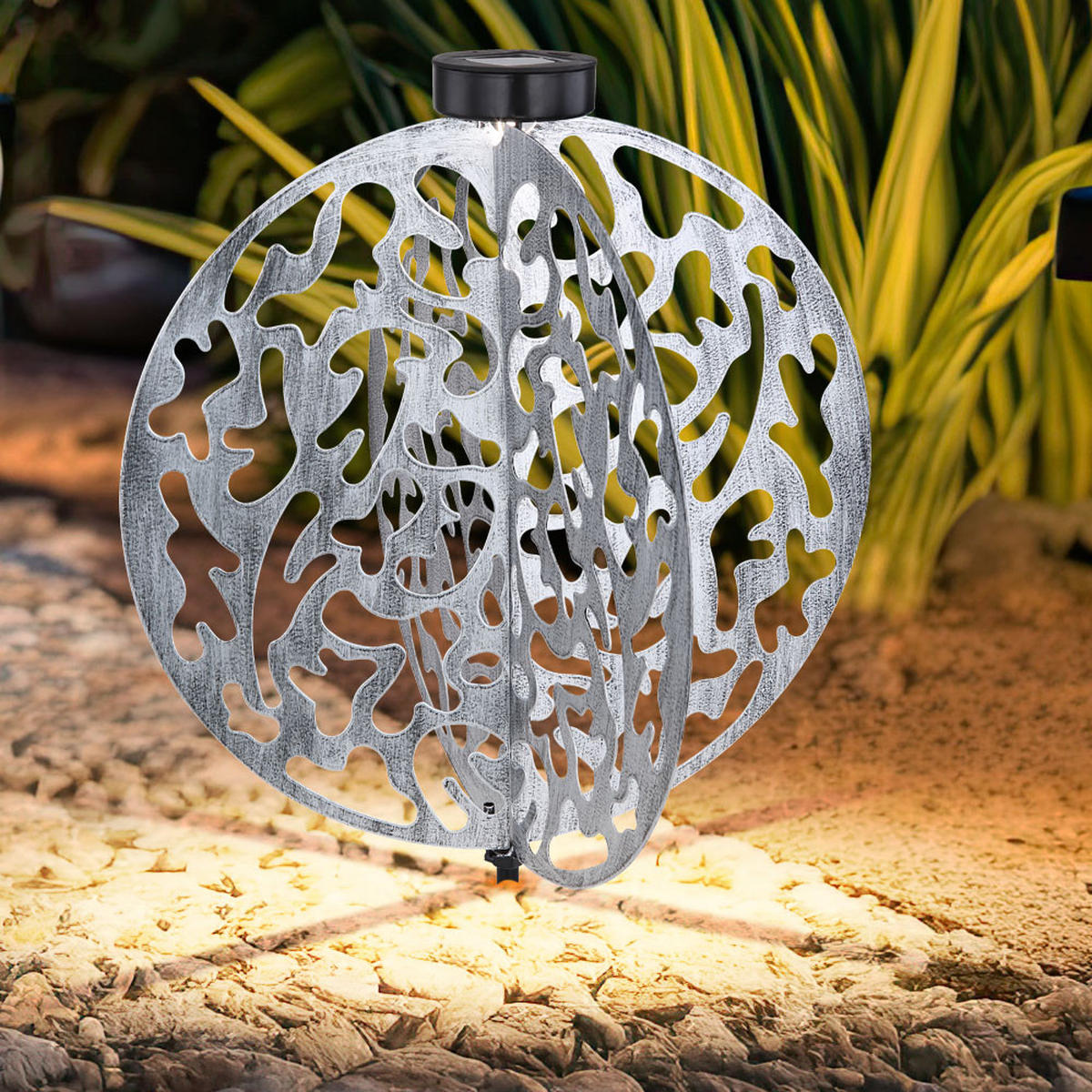 LED AUSSENLEUCHTE Metall Silber - Silberfarben, Metall (40/40/51cm) - Globo Lighting