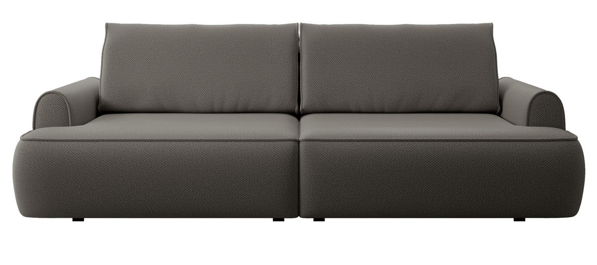 SCHLAFSOFA mit Bettkasten Mareno, 250 cm, Samt, Grau - Grau, Holz (250/82/102cm) - Emporius