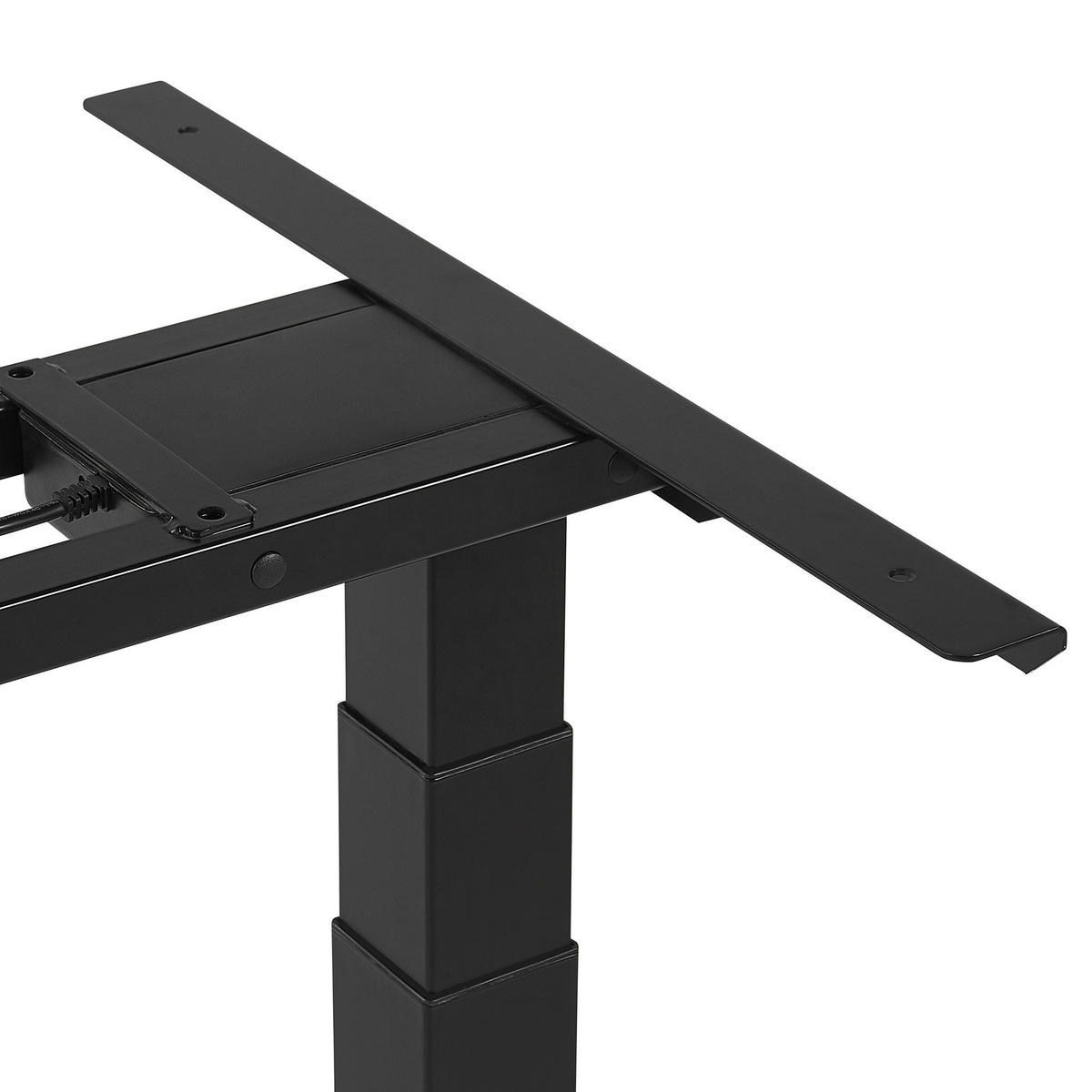 SCHREIBTISCH grau/schwarz 130/72/63-128 cm Destin - Grau, Holzwerkstoff (72/130/63cm) - Beliani