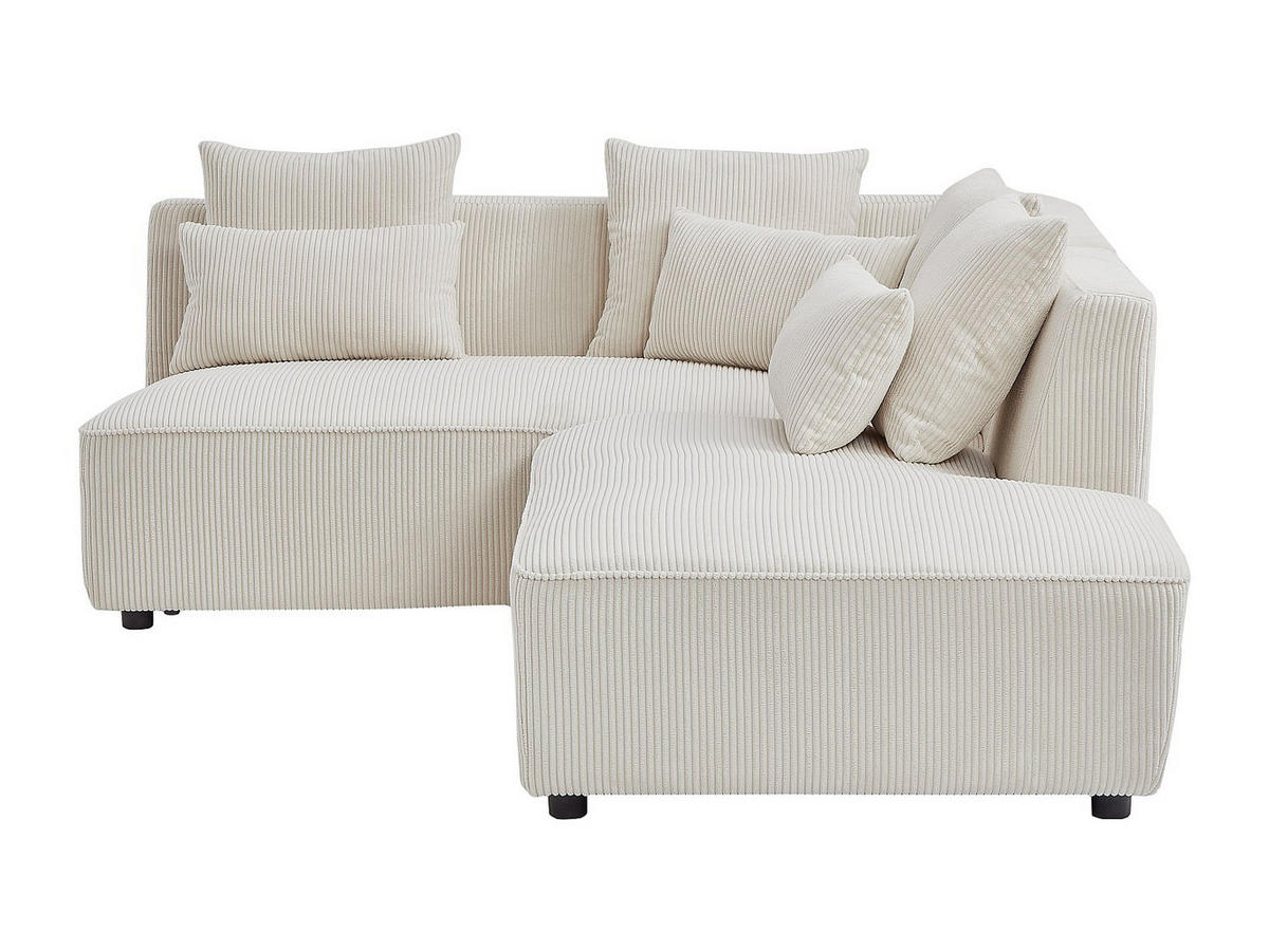 SOFA ohne Schlafmöglichkeit - 4 Personen-Sitzer - Samt - Beige - - Beige, Textil (185/71/231cm) - Vente-Unique