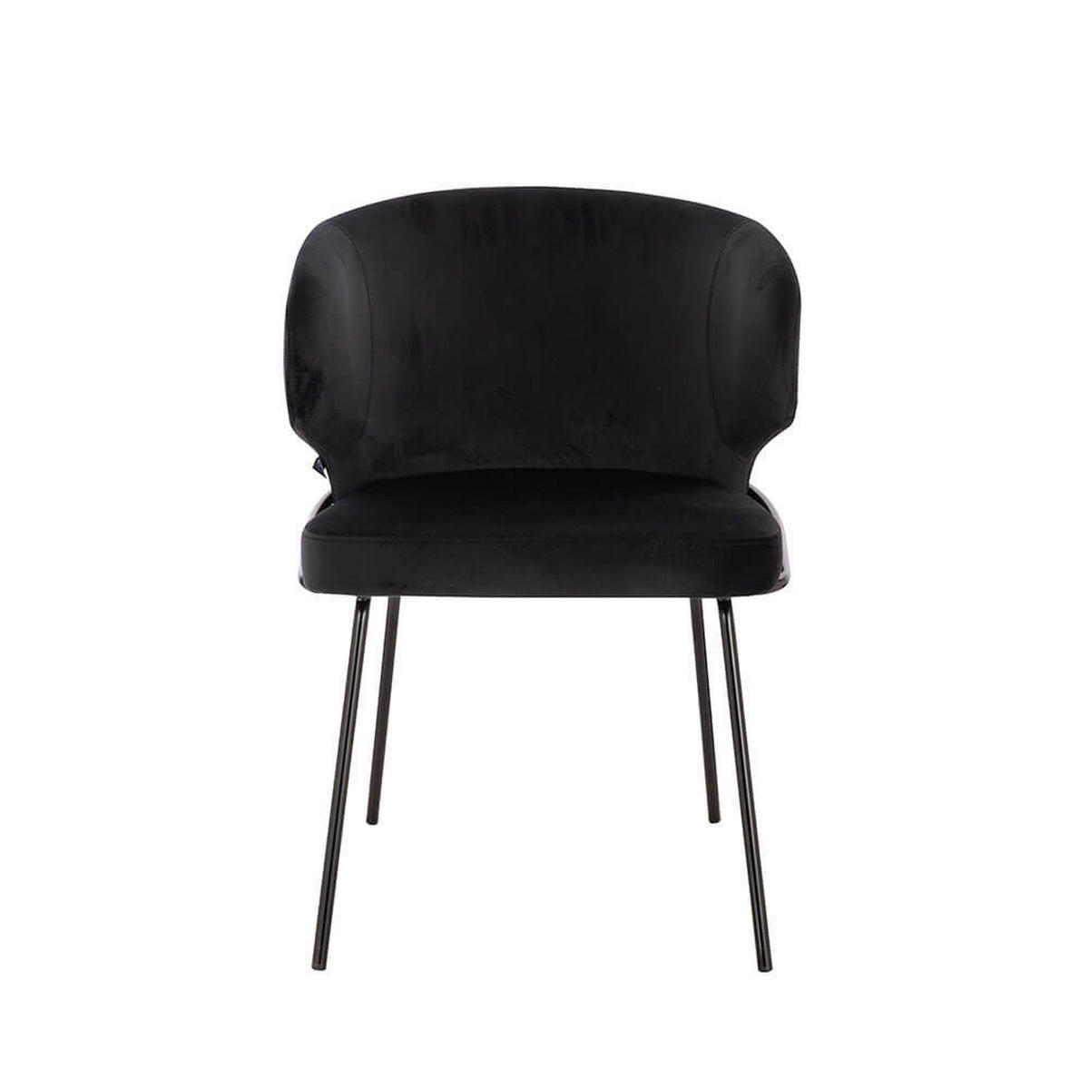 ESSZIMMERSTUHL AMARA Samt - 1er Set Schwarz - Schwarz, Kunststoff (55/79/59cm) - Home Deluxe