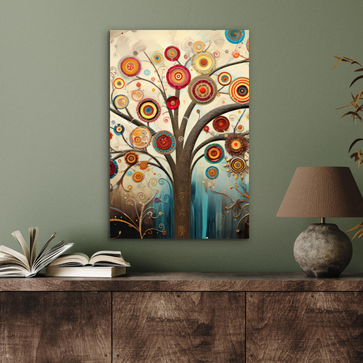 METALLBILD Baum - Baum des Lebens - Farbe 40x60 cm - Braun, Metall (40/60cm) - MuchoWow