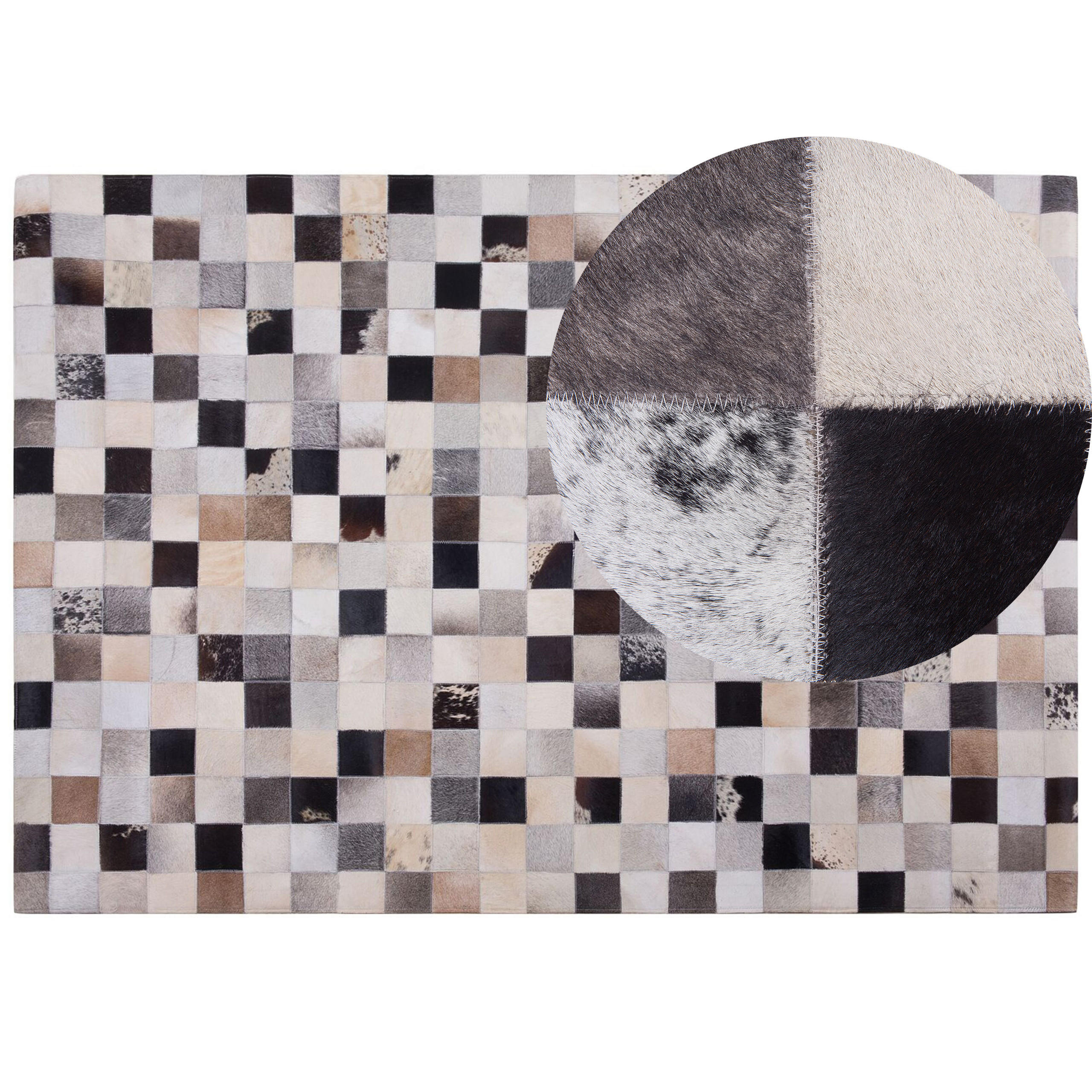 KURZFLOR-TEPPICH Rize 230/160 cm - Multicolor, Fell (160/230cm) - Beliani