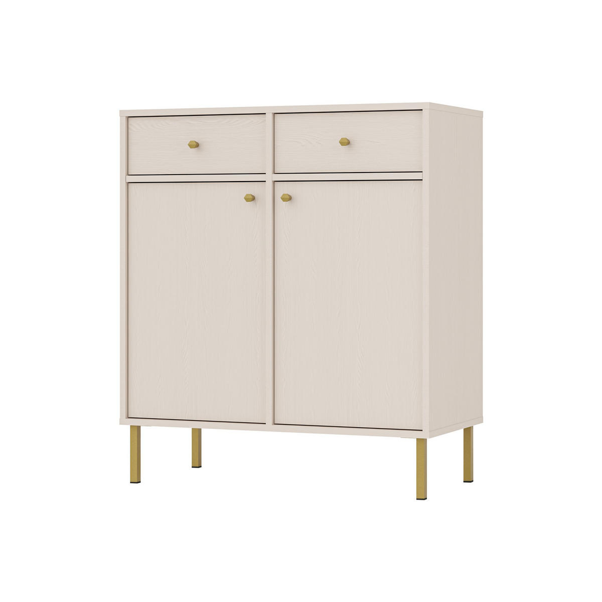 KOMMODE TORINO 84/95/41 cm mit 2 Schubladen 2 Türen Beige - Beige, Holzwerkstoff (84/95/41cm) - MASSENO