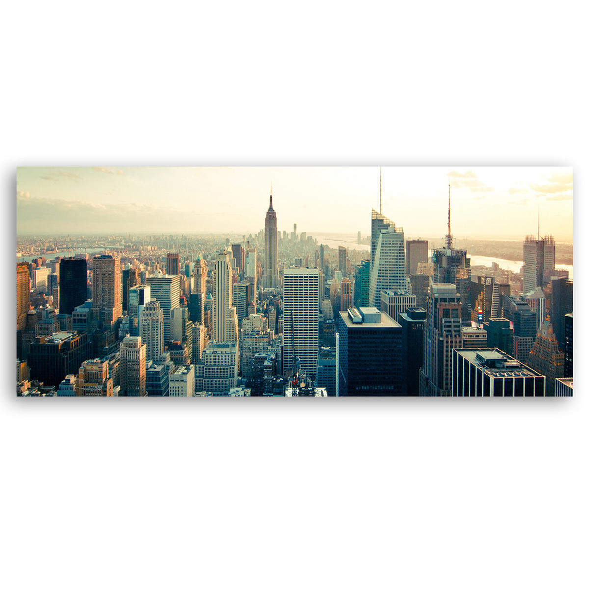 WANDBILD wolkenkratzer in new york - Grau, Textil (90/30cm) - Feeby