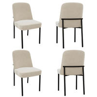 ESSZIMMERSTUHL 4er-Set Samt Beige schwarzer Metallrahmen - Beige, Metall (53/82/42.6cm) - Meubliv