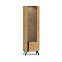 VITRINE – 58 cm – Toscania – Eichefarben – Anschlag rechts – VT-GEN164 - Eichefarben, Holzwerkstoff (58/190/40cm) - hi-markt