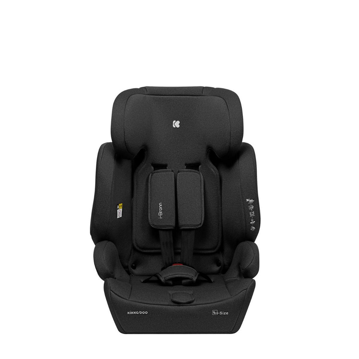 KINDERSITZ I-Bronn i-Size schwarz (76-150cm) Isofix, Top Tether, Kissen, Gurt - Schwarz, Kunststoff (43/59/46cm) - Kikka boo