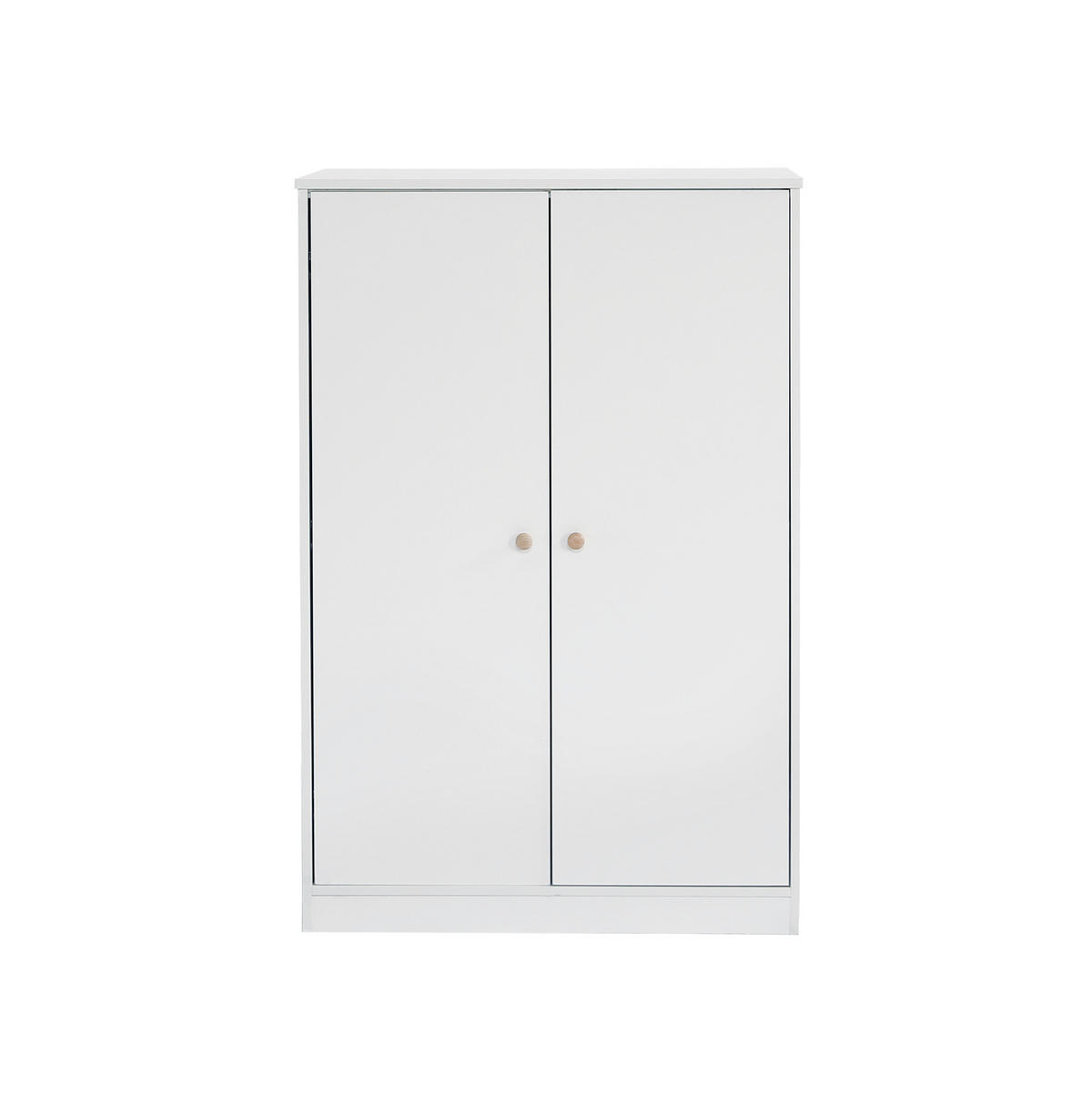 KLEIDERSCHRANK 80/50/120 cm weiß aus MDF mit 2 Türen und Kleiderstange - Weiß, Holz (80/120/50cm) - OKWISH