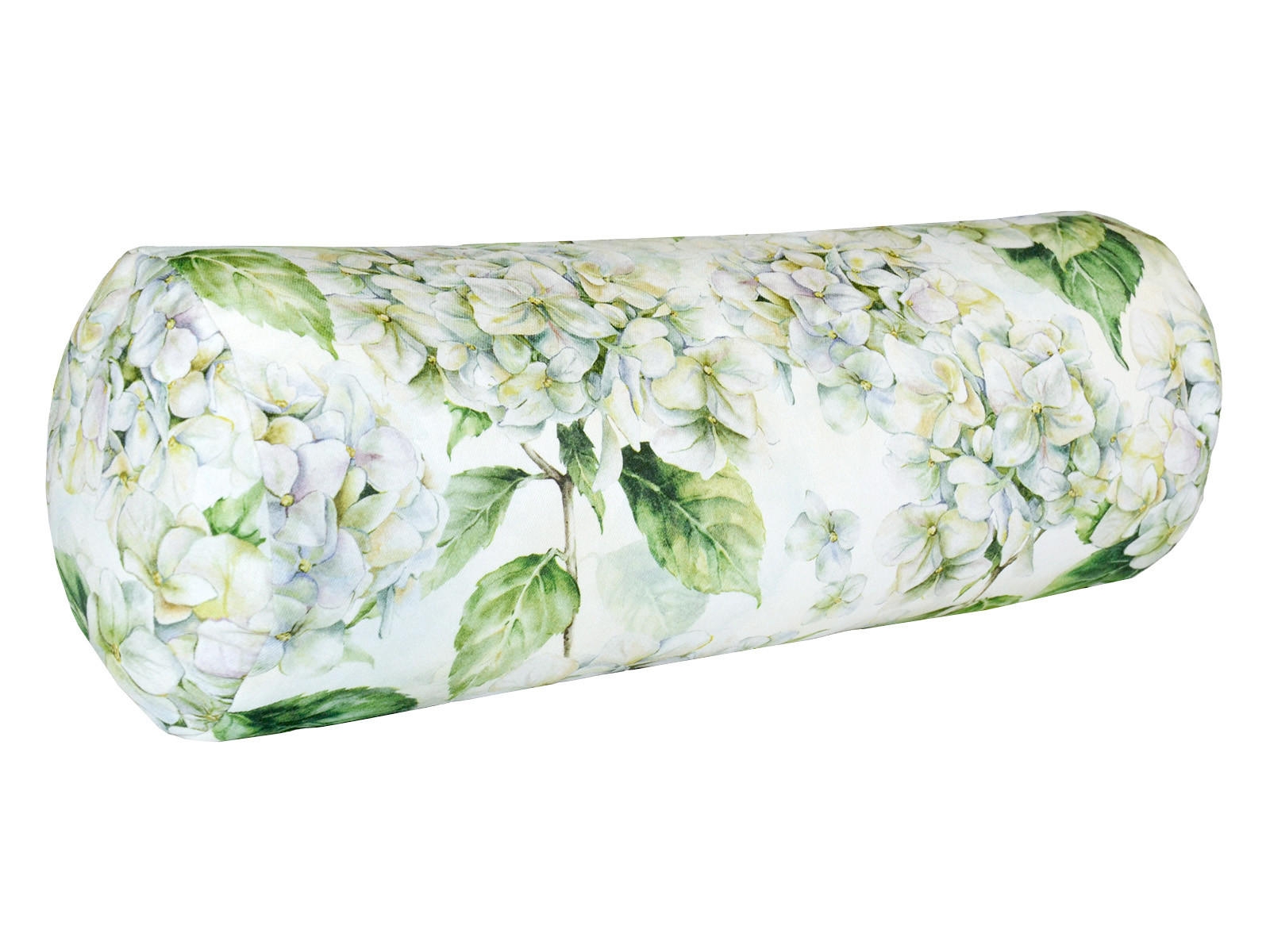 NACKENROLLENHÜLLE Landlust-Hortensie weiß 15/40 cm - Weiß/Grün, Textil (15/40cm) - beties Heimtextil