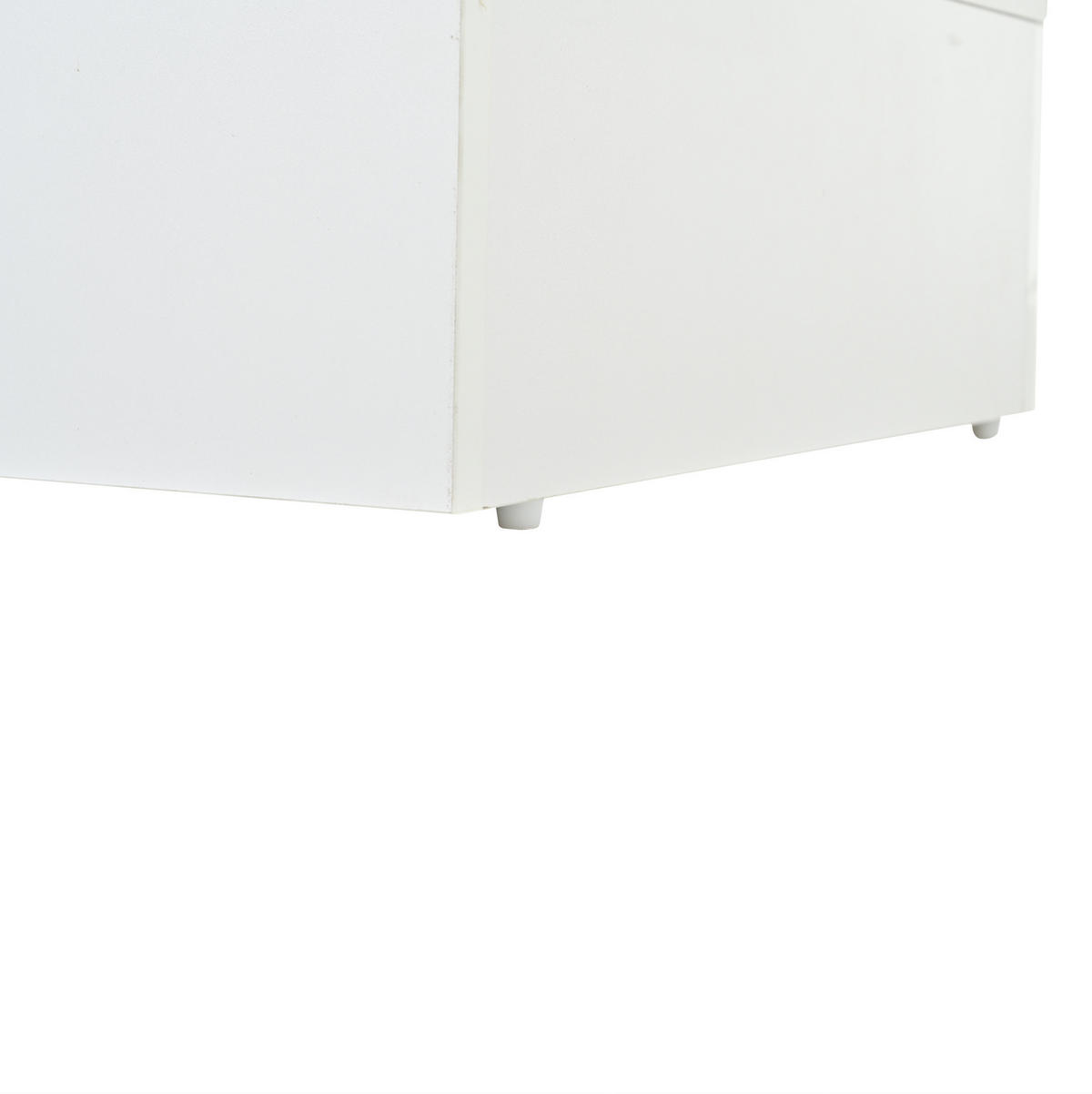 COUCHTISCH 100/50/39 cm in Weiß mit LED-Beleuchtung, Hochglanz und Schublade - Weiß, Holzwerkstoff (100/50/39cm) - Flora Grace