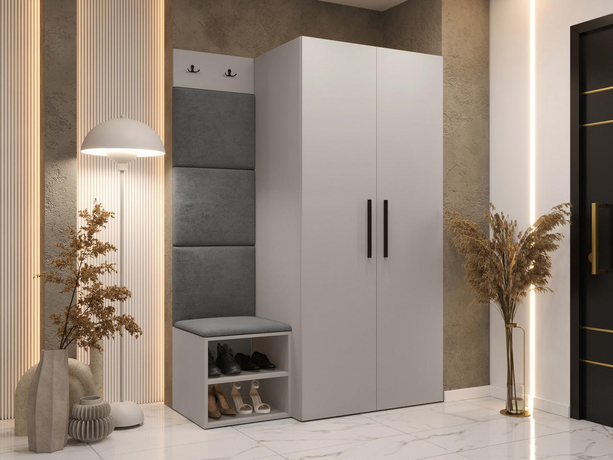 GARDEROBEN-SET Medi IV - Kaschmir/Schwarz, Holzwerkstoff/Kunststoff (80/191/50cm) - MIRJAN24