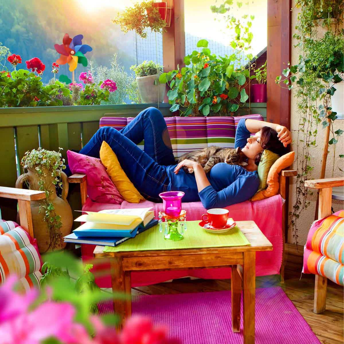 WINDRAD - Multicolor, Holz/Kunststoff (18/47.5/8.5cm) - Relaxdays