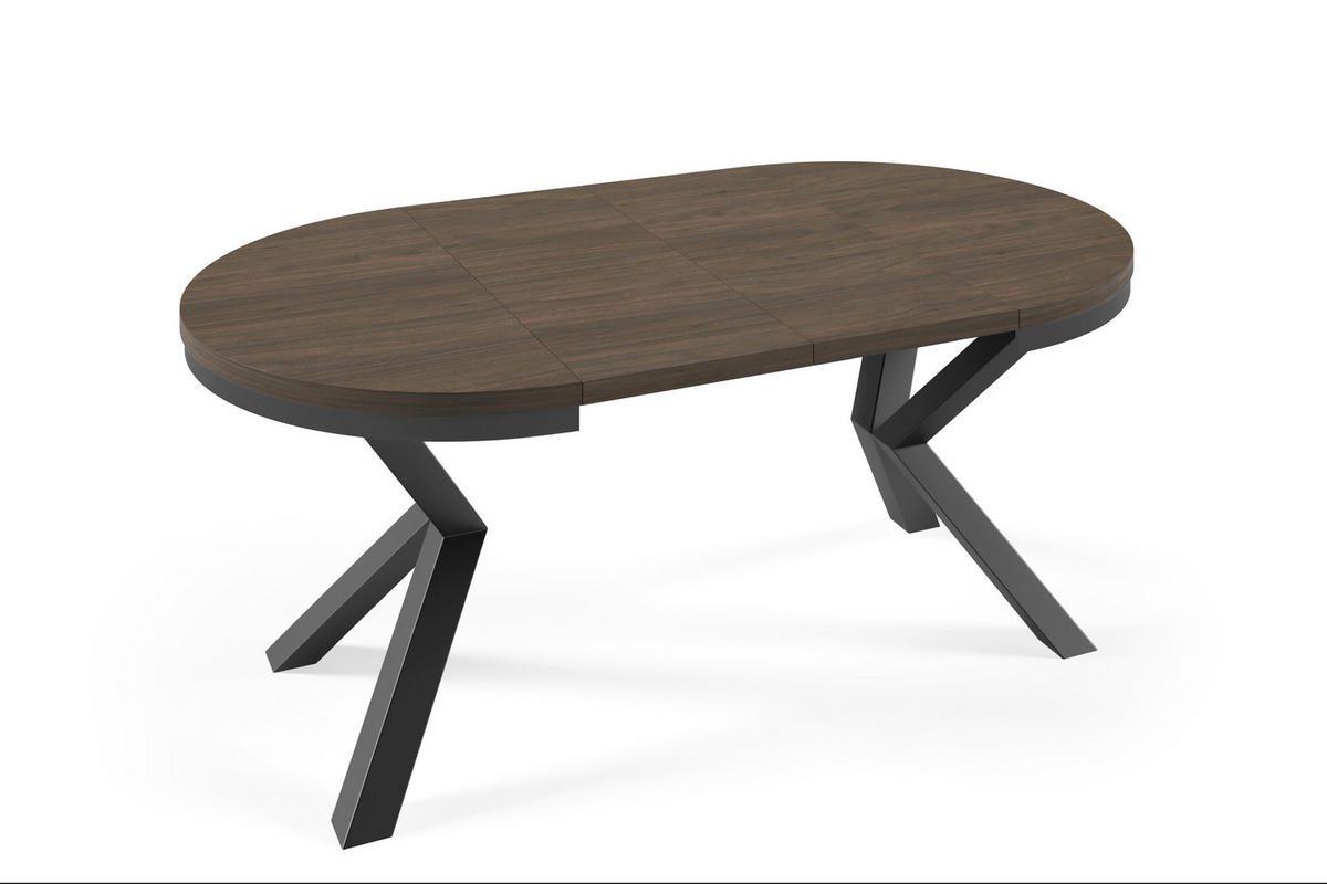 ESSTISCHE NORVIX - Nussbaumfarben/Schwarz, Holzwerkstoff (100/100/76cm) - Meblini