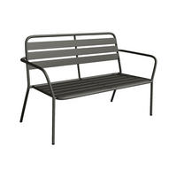 GARTENBANK - 2 -Sitzer - Stahl - anthrazitgrau - MIRMANDE - Anthrazit, Metall (123/82/58cm) - Vente-Unique