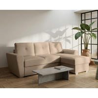 ECKSOFA Bellano Ecksofa L-Form- links oder rechts montierbar, braun - Braun, Holz (243/156cm) - Homesy