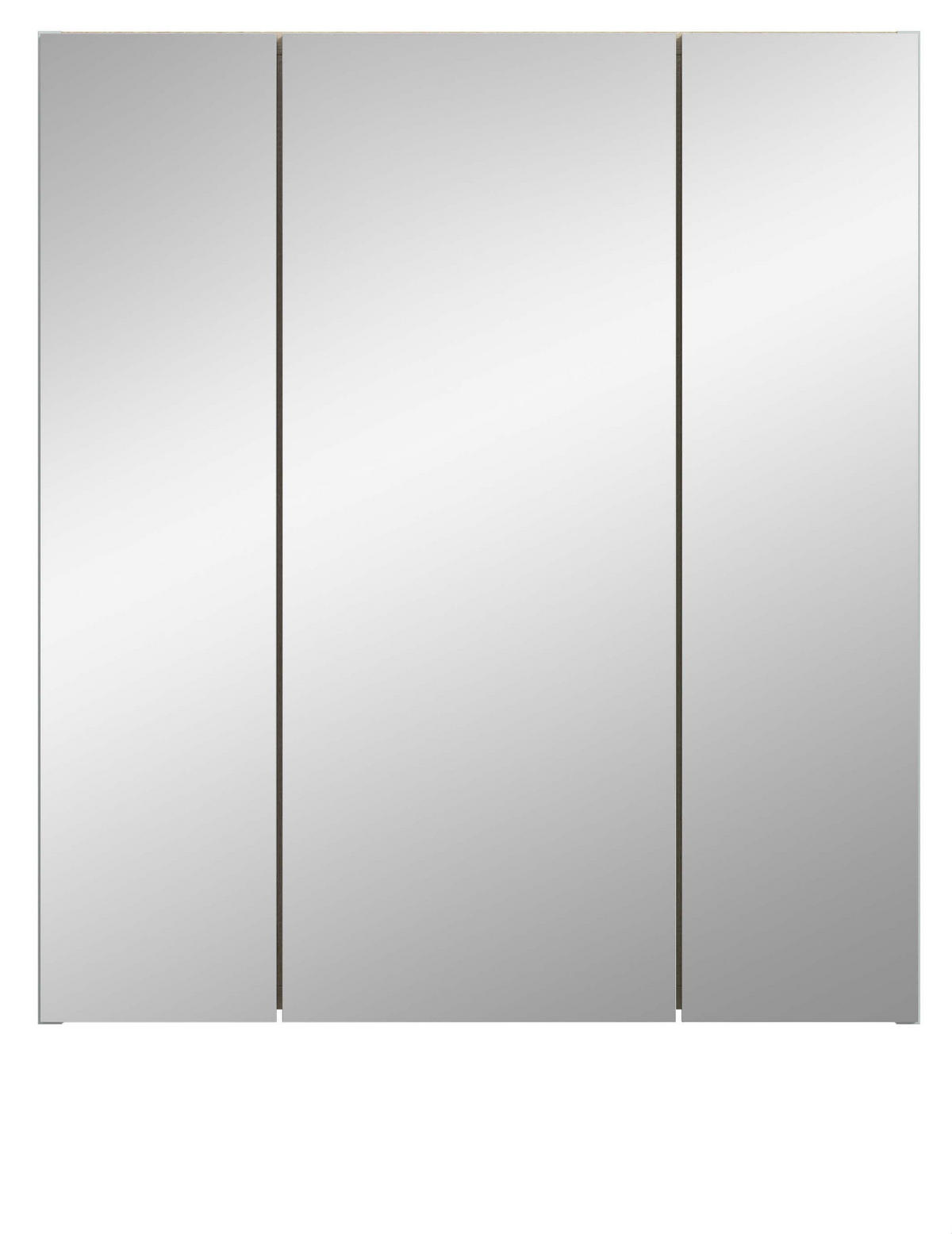 SPIEGELSCHRANK grün, Badschrank skandinavisch 3-türig 60 x 68 cm - Eichefarben/Grün, Glas/Holzwerkstoff (60/68/19cm) - Inn.Furn