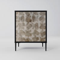 SIDEBOARD SLIGHTLY BLURRED, Schwarz, 57,5x42x72,5 cm, Schwarze Metallfüße - Multicolor/Schwarz, Holzwerkstoff/Metall (57.5/72.5/42cm) - SpaceRebels