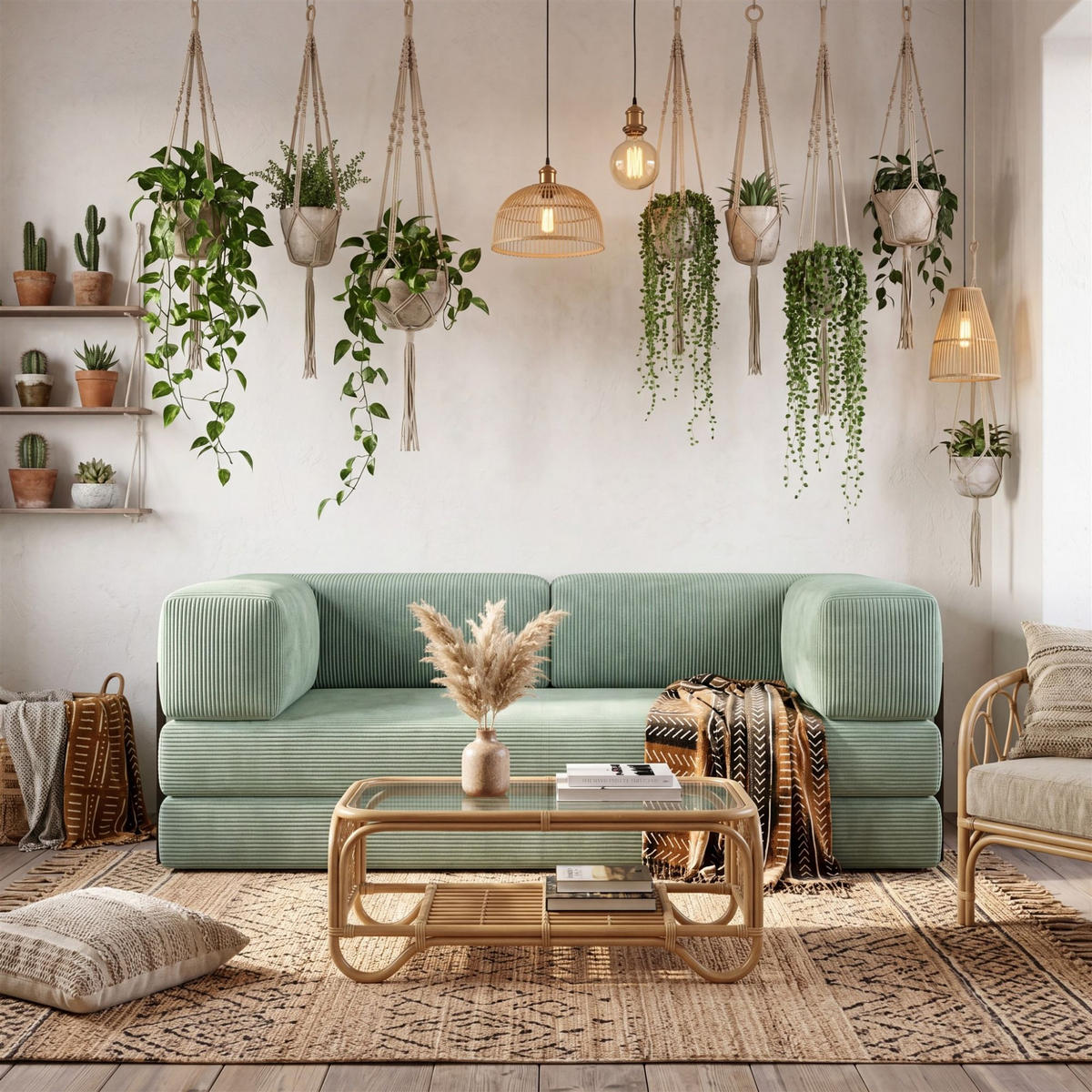 SCHLAFSOFA Danny - Hellgrün, Holzwerkstoff/Textil (200/70/100cm) - Fun Möbel