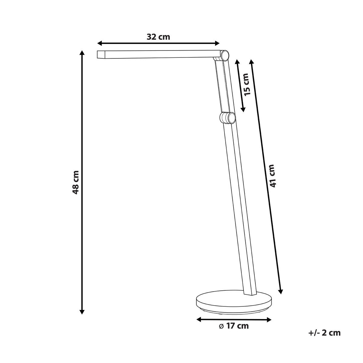 SCHREIBTISCHLAMPE Dorado 17/32/48 cm - Weiß, Kunststoff (17/32/48cm) - Beliani