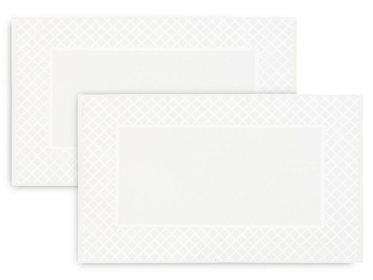 BADEMATTE, 2er-Set, 50x80 cm, 100% Baumwolle - Weiß, Textil (50/80cm) - Zollner