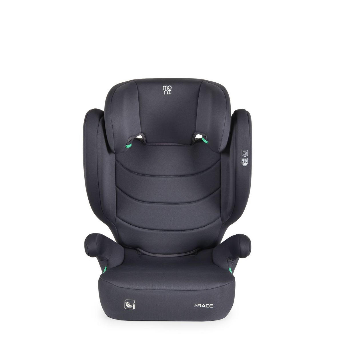 SITZERHÖHUNG i-Race i-Size grau 100-150 cm Isofix Rückenlehne abnehmbar Kopfstütze - Grau, Kunststoff (45/59/41cm) - Moni